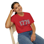 1776 USA Patriotic T-Shirt — Vintage Style Floral For Ladies