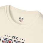 1776 USA Patriotic T-Shirt — Vintage Style Floral For Ladies