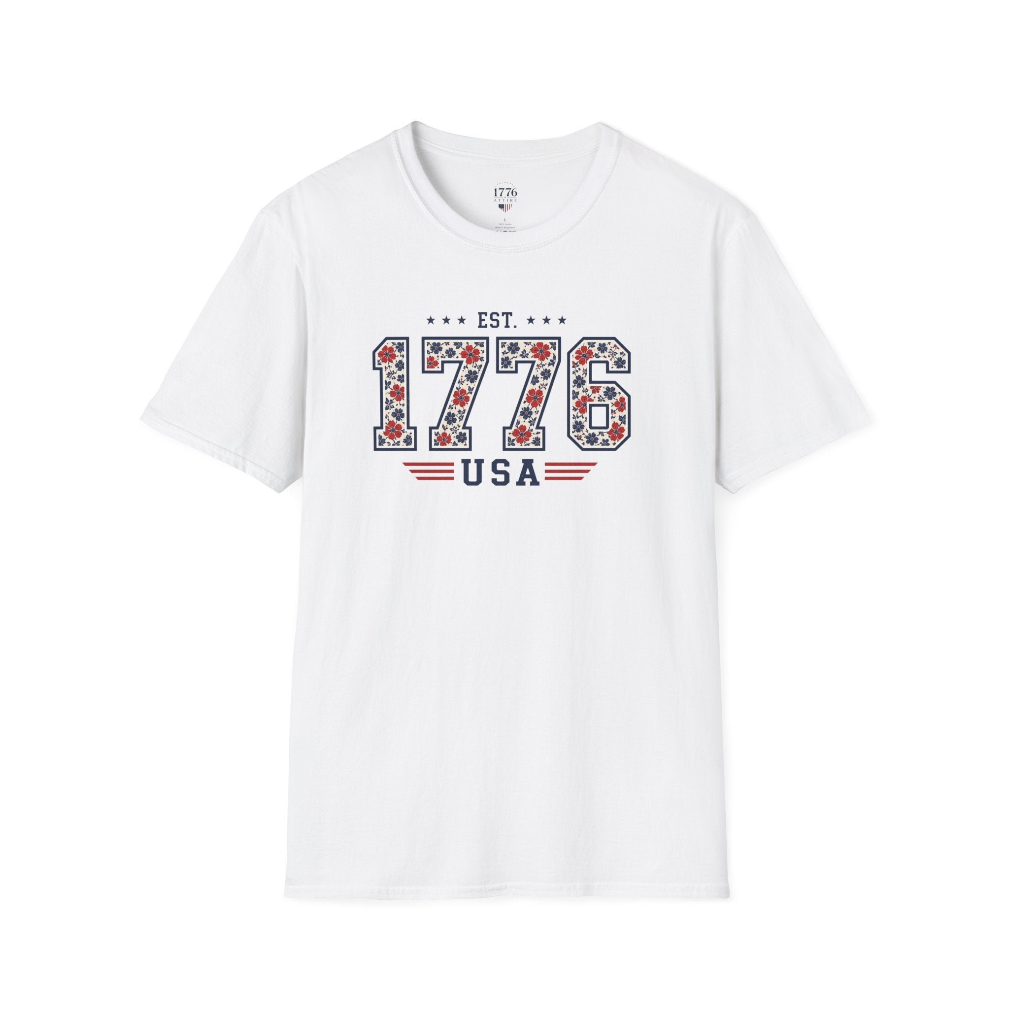 1776 USA Patriotic T-Shirt — Vintage Style Floral For Ladies Secondary image
