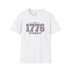 1776 USA Patriotic T-Shirt — Vintage Style Floral For Ladies