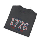 1776 USA Patriotic T-Shirt — Vintage Style Floral For Ladies
