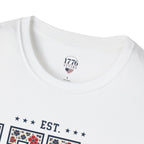1776 USA Patriotic T-Shirt — Vintage Style Floral For Ladies