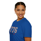 1776 USA Patriotic T-Shirt — Vintage Style Floral For Ladies