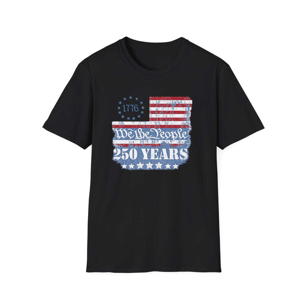We the People 250 Years T-Shirt — 1776 American Flag Anniversary Tee