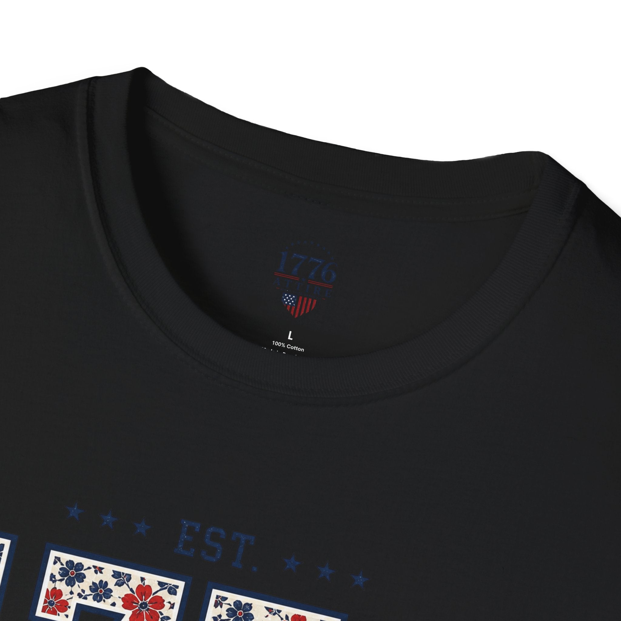1776 USA Patriotic T-Shirt — Vintage Style Floral For Ladies