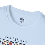 1776 USA Patriotic T-Shirt — Vintage Style Floral For Ladies