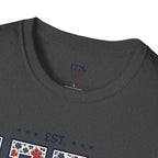 1776 USA Patriotic T-Shirt — Vintage Style Floral For Ladies
