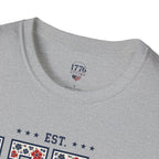 1776 USA Patriotic T-Shirt — Vintage Style Floral For Ladies